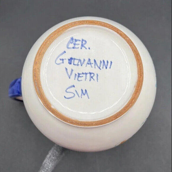 CER Giovanni Vietri Sim Italian Pottery Hand Painted Pitcher - Picture 5 of 9